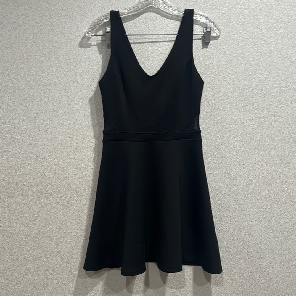 Abercrombie and Fitch Black Skater Dress with mesh cut outs SZ small